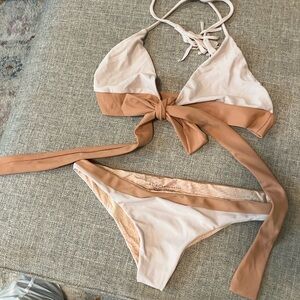 Acacia Swimwear Blush and Tan Bikini Set